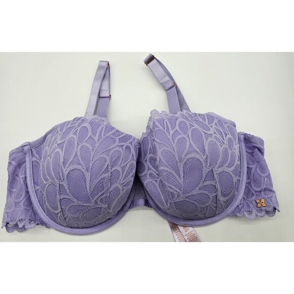 Savage X Fenty Bra Women's Size 40DDD Purple Not Sorry Balconette Lace Underwire - Picture 1 of 13